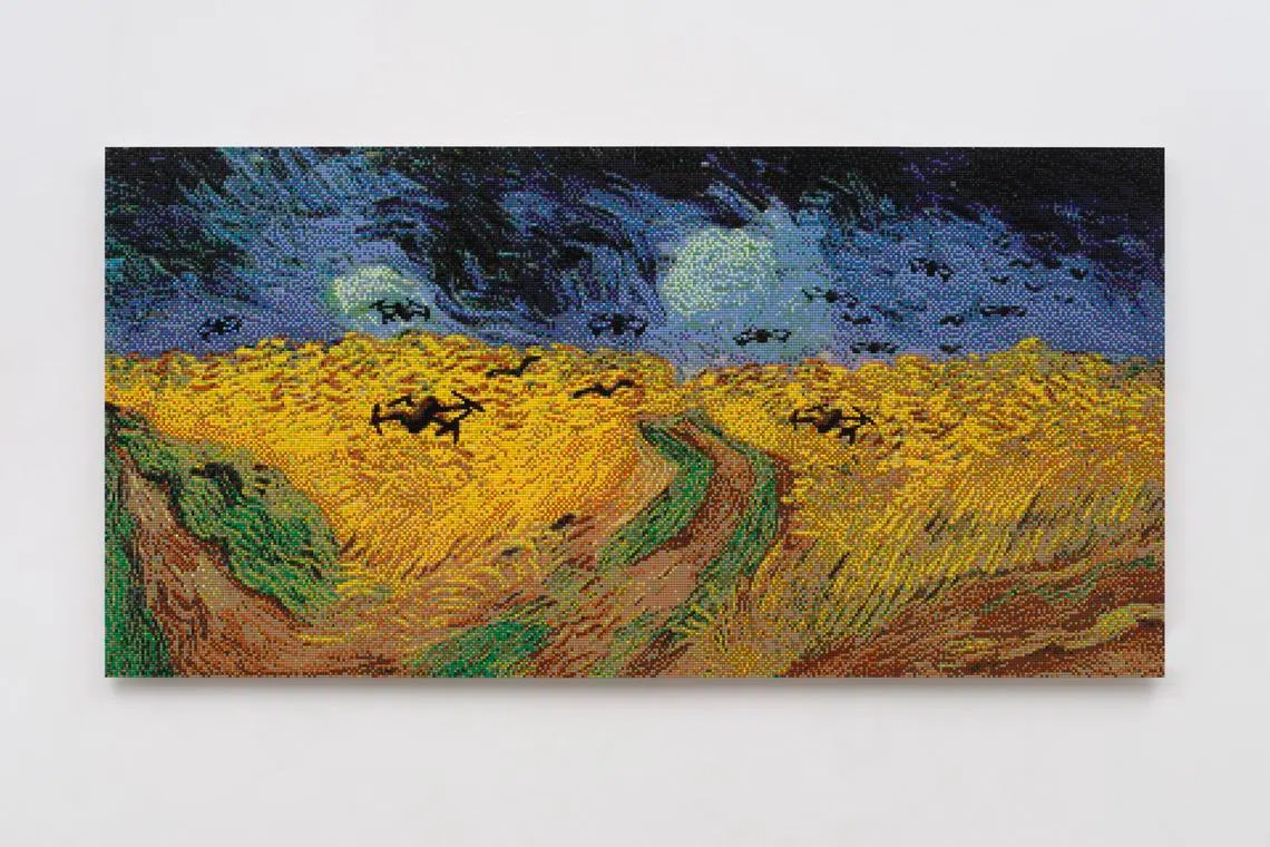 The crows in Ai Weiwei's Wheat Field With Crows have been supplanted by the drones of war.