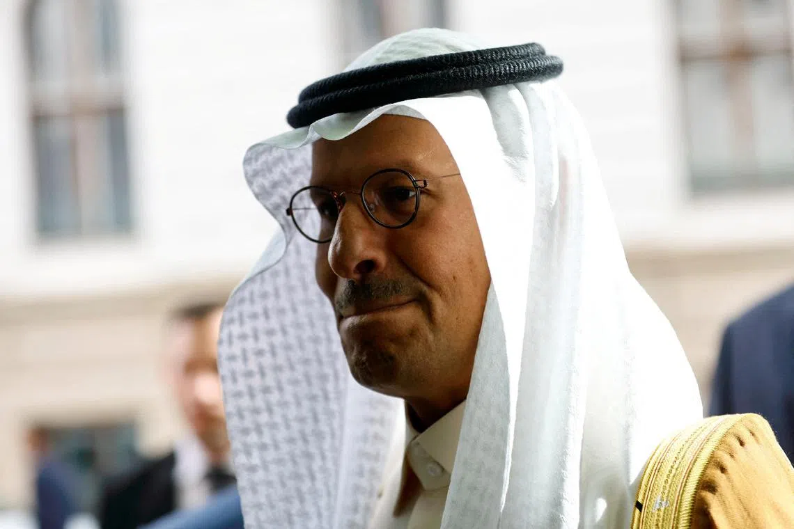 FILE PHOTO: Saudi Arabia's Minister of Energy Prince Abdulaziz bin Salman Al-Saud in Vienna, Austria October 5, 2022. REUTERS/Lisa Leutner/File Photo
