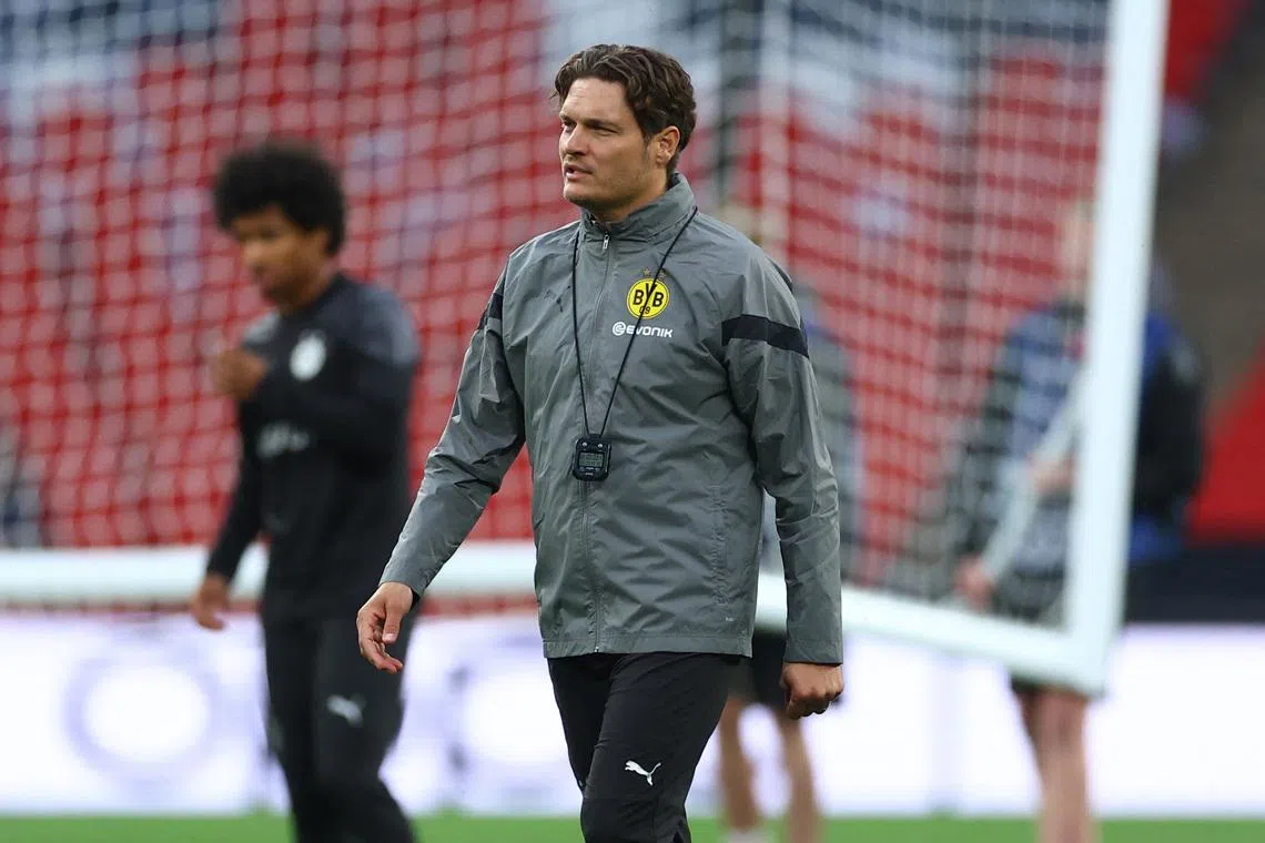 Soccer Football - Champions League - Final - Borussia Dortmund Training - Wembley Stadium, London, Britain - May 31, 2024  Borussia Dortmund coach Edin Terzic during training REUTERS/Carl Recine