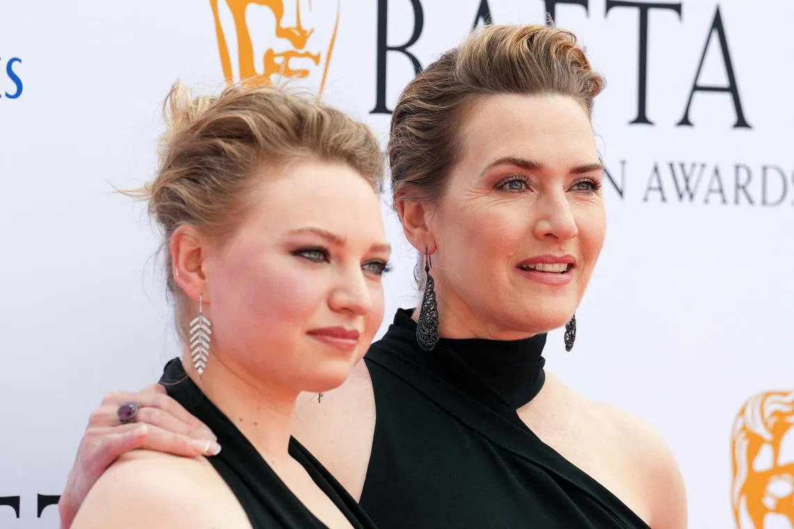 Mia Threapleton and Kate Winslet pose on the red carpet at the 2023 BAFTA Television Awards in London, Britain May 14, 2023. REUTERS/Maja Smiejkowska

