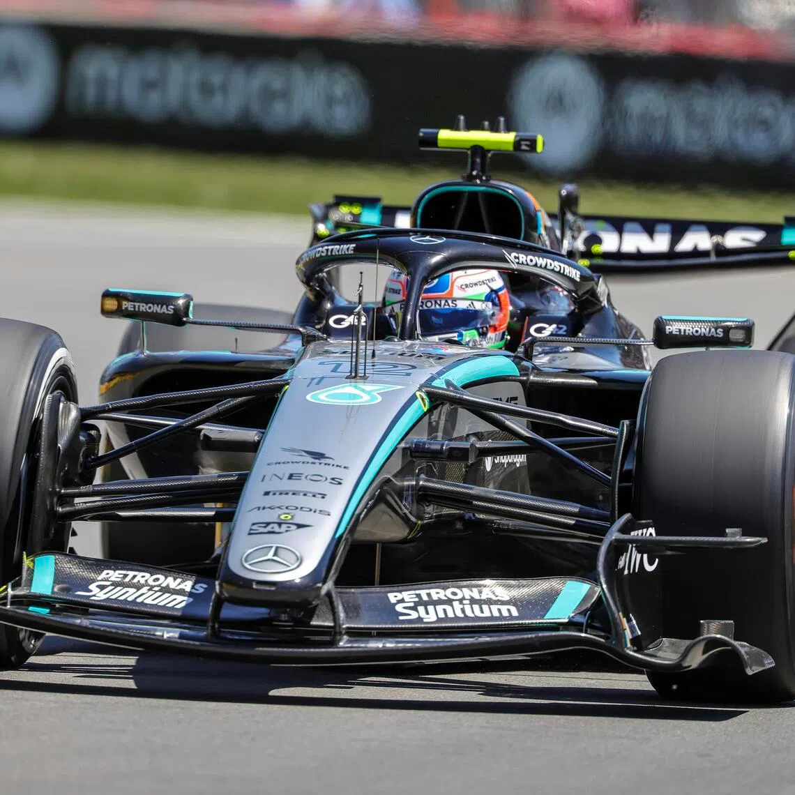 Mercedes' Kimi Antonelli in action during the practice session for the Canadian grand prix on May 22.