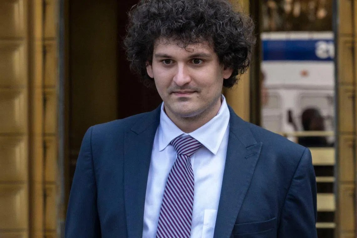 (FILES) Former FTX chief Sam Bankman-Fried leaves the Federal Courthouse following a bail hearing ahead of his October trial, in New York City on July 26, 2023. Former crypto tycoon Sam Bankman-Fried was found guilty November 2, 2023 by a New York jury on all seven counts of fraud, embezzlement and criminal conspiracy. The panel reached its decision after five weeks of trial, and Bankman-Fried now faces up to 110 years behind bars. (Photo by ANGELA WEISS / AFP)