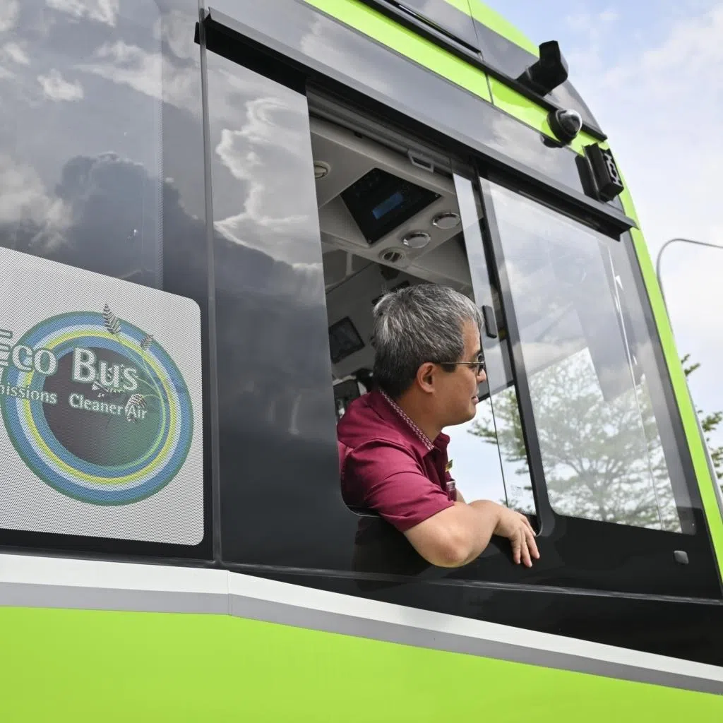 As one of two chief bus captains at the Gali Batu bus depot, Tan Lee Kun, 47, trained around 900 bus captains on the changes that come with electric buses, including the absence of physical side mirrors and the addition of a third door.