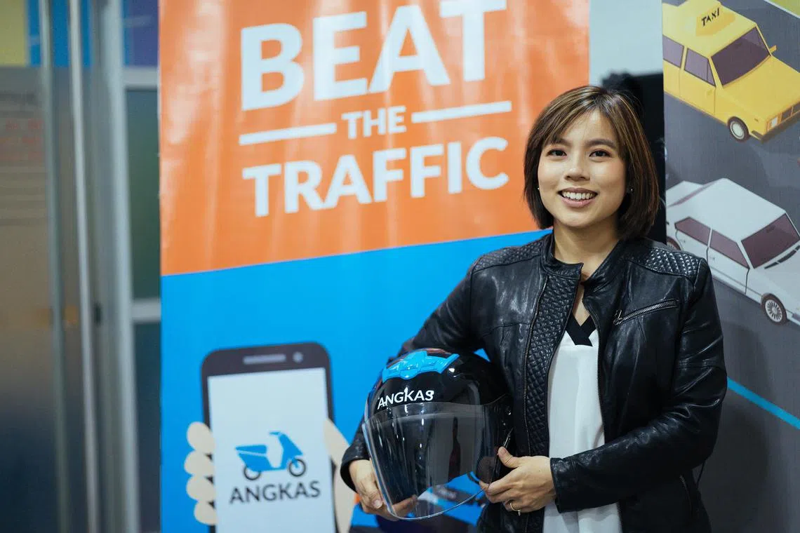 Singaporean Ms Angeline Tham is CEO of Angkas, a motorcycle ride-hailing service that has become ubiquitous in the streets of Metro Manila. 