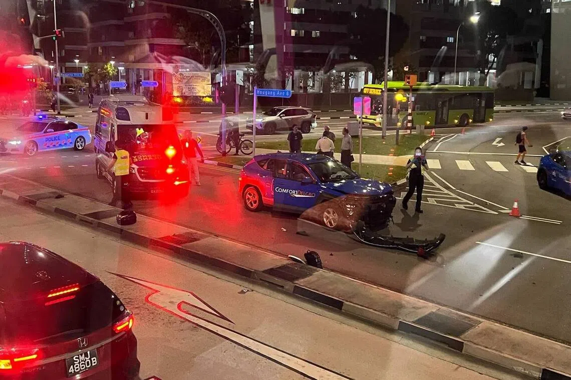 The accident occurred on the evening of Oct 9, at the intersection of Hougang Avenue 8 and Hougang Avenue 6.