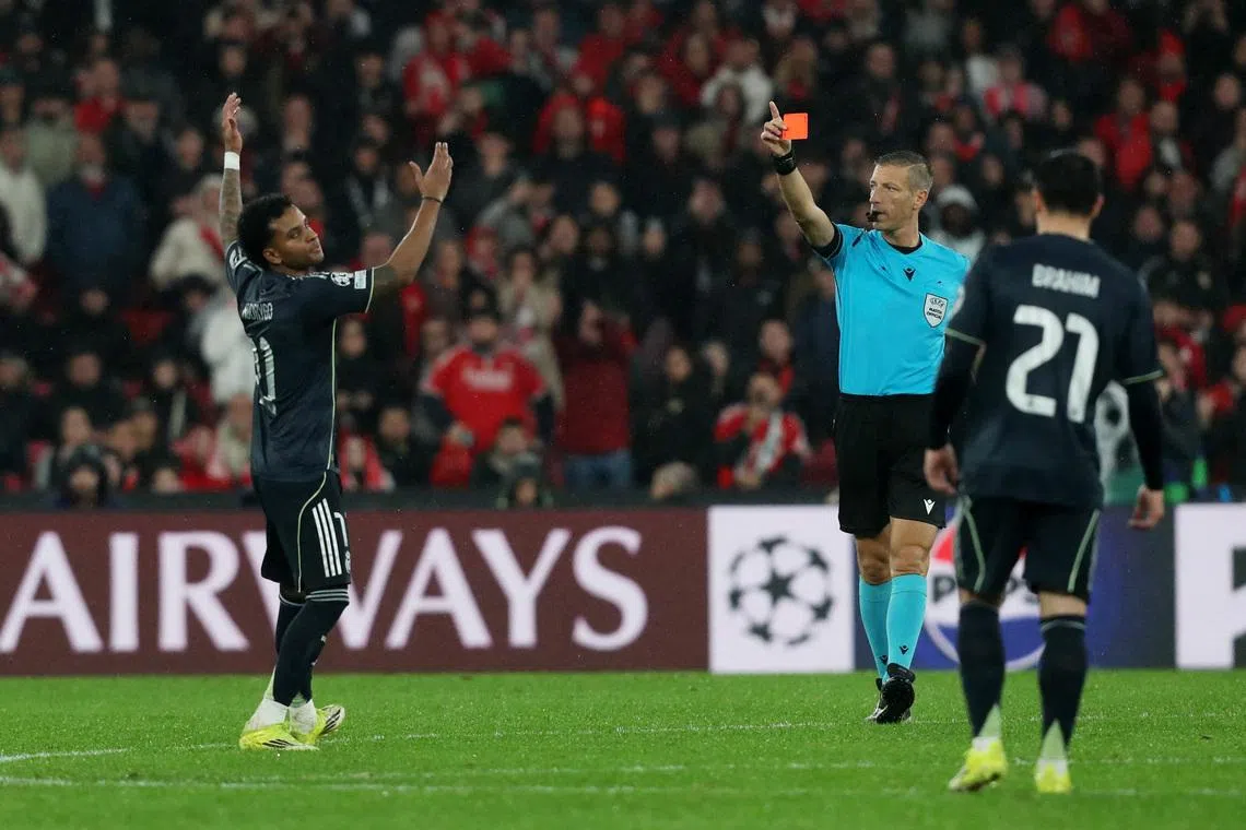 Real Madrid’s Rodrygo handed two-match ban by UEFA for insulting referee during Benfica loss