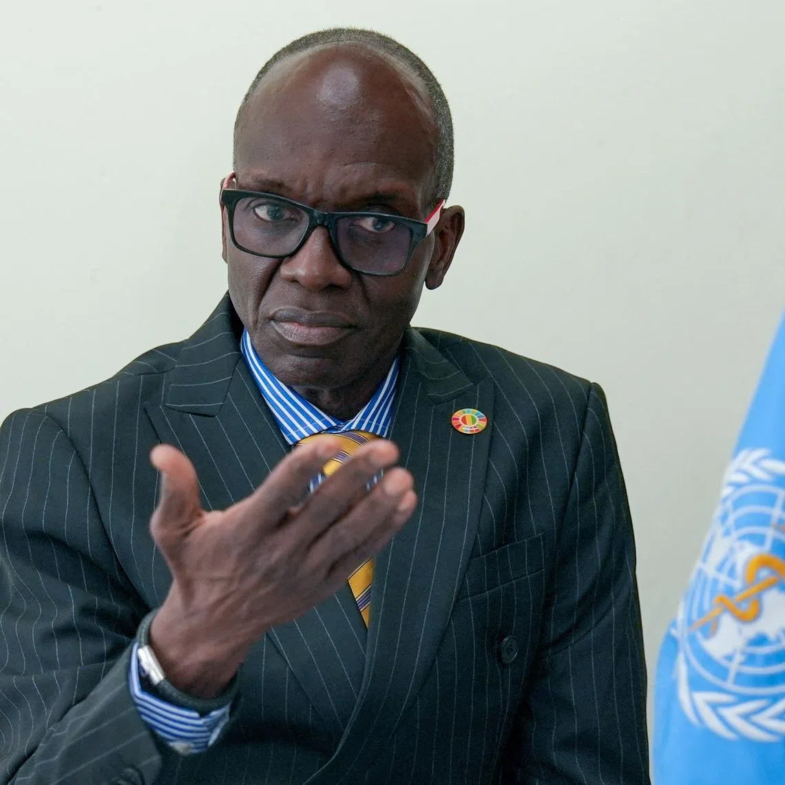WHO Regional Director for Africa, Mohamed Yakub Janabi, attends an interview with Reuters on the Ebola situation, at the World Organisation headquarters in Geneva, Switzerland, May 22, 2026. REUTERS/Cecile Mantovani