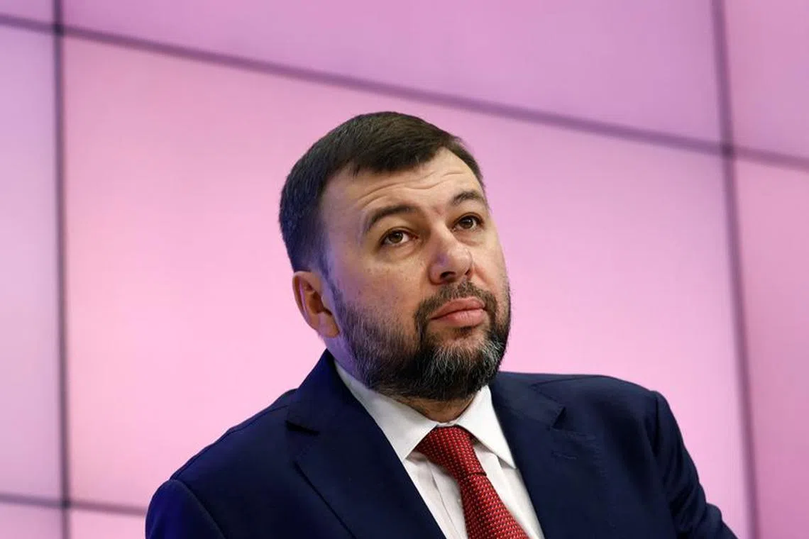 Denis Pushilin, Moscow-installed acting leader of the Russian-controlled parts of Ukraine's Donetsk region, attends the forum \"What kind of Ukraine do we need?\" in Moscow, Russia June 1, 2023. REUTERS/Maxim Shemetov/File Photo