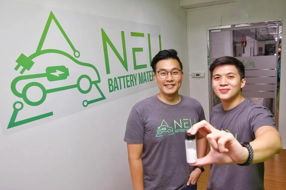 Mr Bryan Oh (left) and Mr Kenneth Palmer, co-founders of Neu Battery Materials