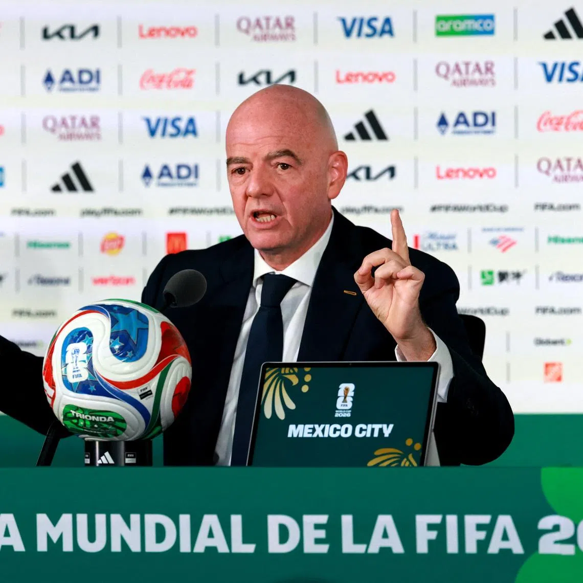 FIFA World Cup 2026 - FIFA President Gianni Infantino Press Conference - Estadio Azteca, Mexico City, Mexico - June 10, 2026 FIFA President Gianni Infantino during the press conference REUTERS/Henry Romero