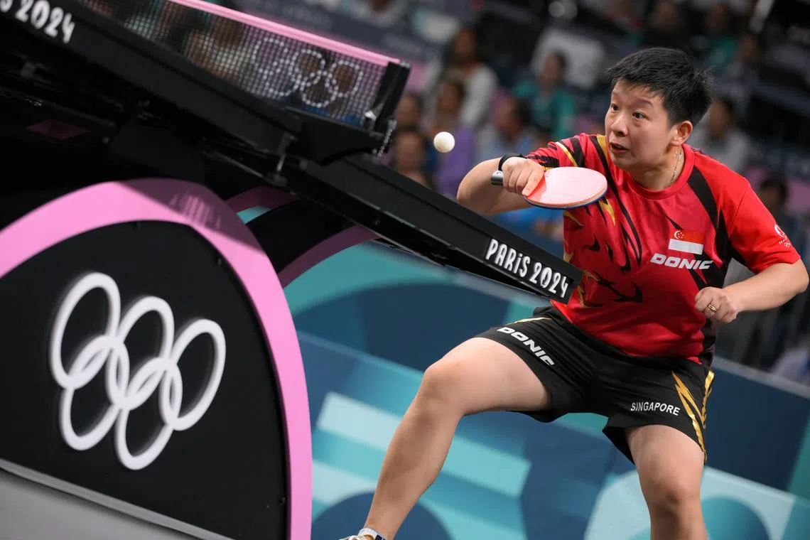 Singapore's Zeng Jian lost 4-2 to India’s world No. 25 Sreeja Akula  in the women’s singles round of 32 on July 31.