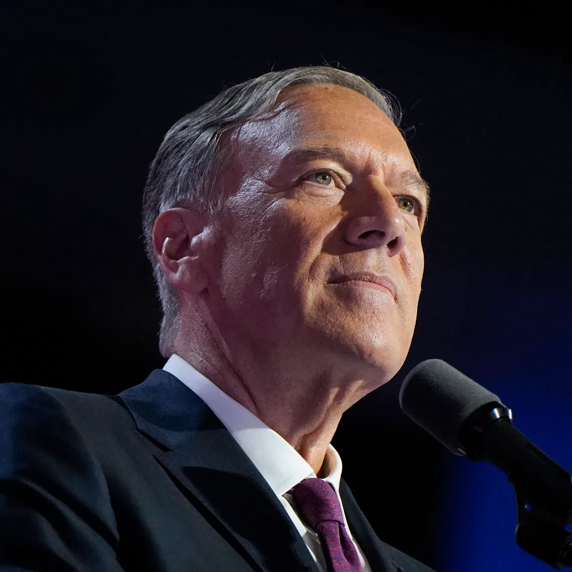 Former U.S. Secretary of State Mike Pompeo speaks on Day 4 of the Republican National Convention (RNC), at the Fiserv Forum in Milwaukee, Wisconsin, U.S., July 18, 2024. REUTERS/Elizabeth Frantz