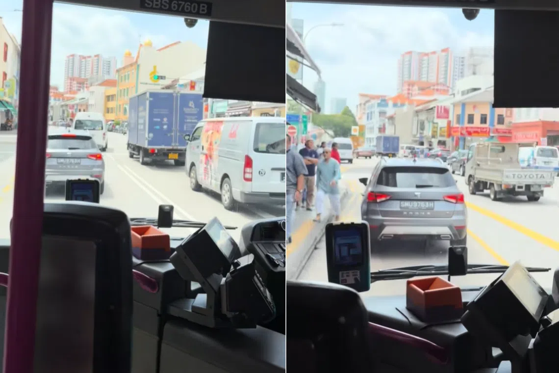SBS Transit files police report after car allegedly brakes abruptly and hogs bus lane in Geylang