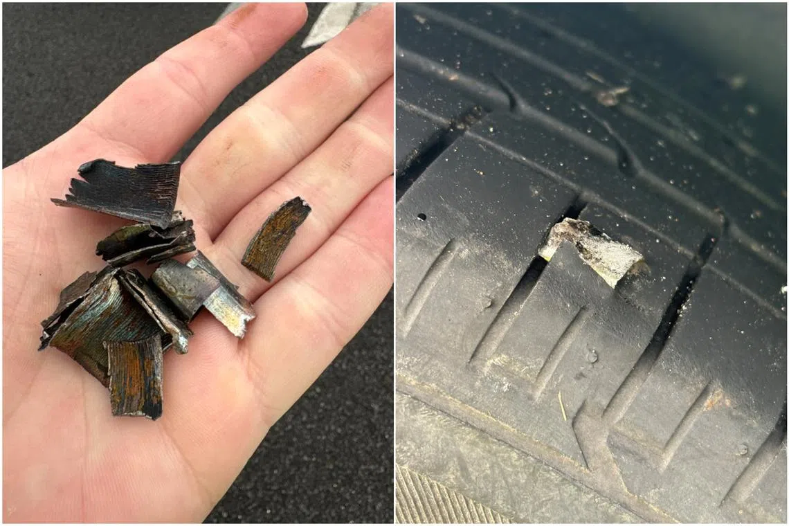 The sharp metal debris left over 300 vehicles with tyre damage.