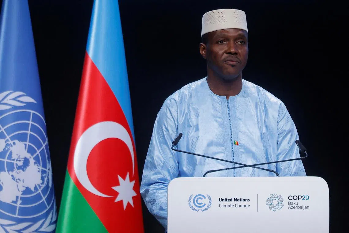 FILE PHOTO: Minister of State and Government Spokesperson of Mali, Abdoulaye Maiga, delivers a statement during the United Nations climate change conference COP29, in Baku, Azerbaijan November 19, 2024 REUTERS/Maxim Shemetov/File Photo