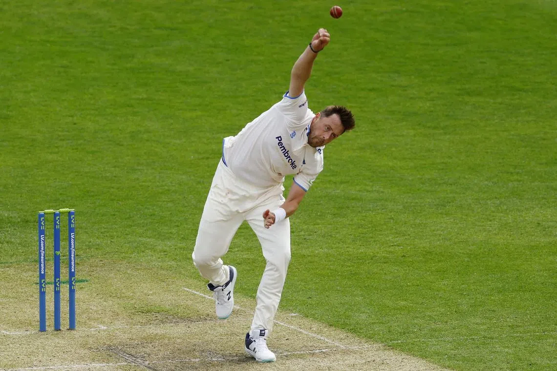 FILE PHOTO: Cricket - County Championship - Division Two - Worcestershire v Sussex - County Ground, New Road, Worcester, Britain - May 4, 2023 Sussex's Ollie Robinson in action Action Images via Reuters/Andrew Boyers/File Photo