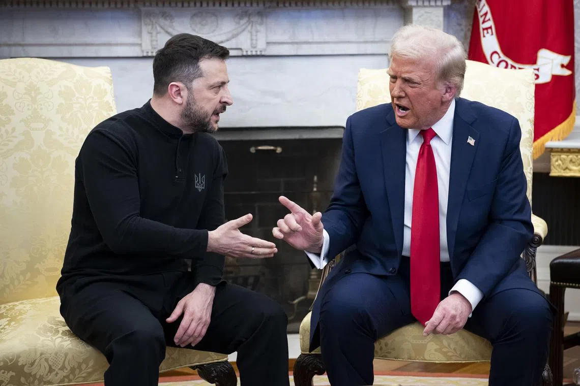 The minerals deal was put on hold on Feb 28 after a contentious Oval Office meeting between US President Donald Trump (right) and Ukrainian President Volodymyr Zelensky.