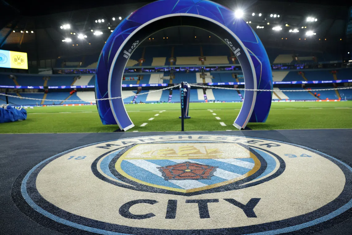 FILE PHOTO: Soccer Football - UEFA Champions League - Manchester City v Borussia Dortmund - Etihad Stadium, Manchester, Britain - November 5, 2025 General view inside the stadium before the match REUTERS/Phil Noble/File Photo