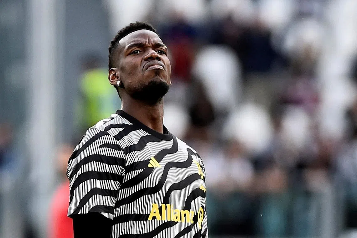 FILE PHOTO: Soccer Football - Serie A - Juventus v Cremonese - Allianz Stadium, Turin, Italy - May 14, 2023 Juventus' Paul Pogba during the warm up before the match REUTERS/Massimo Pinca/File Photo