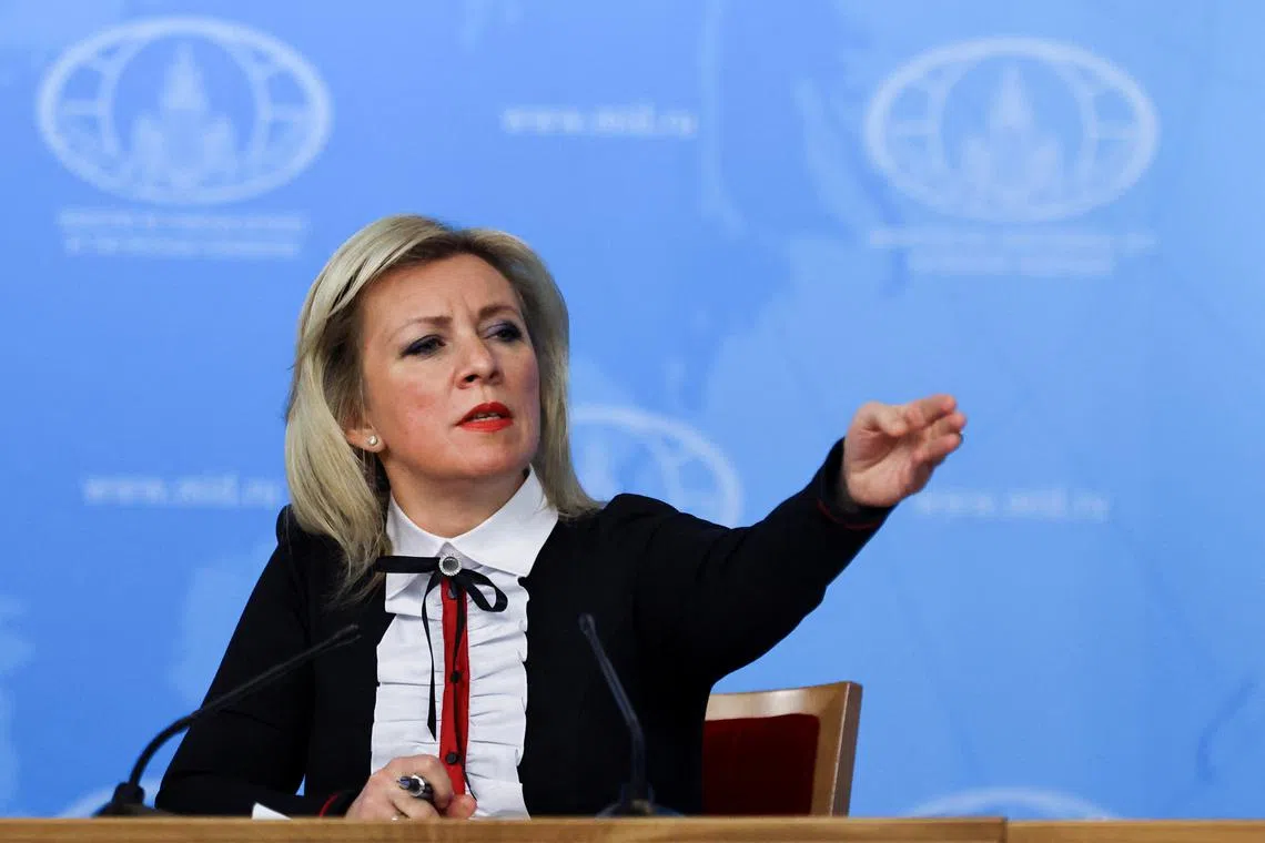 Spokesperson of Russia's Foreign Ministry Maria Zakharova attends the annual press conference held by Foreign Minister Sergei Lavrov in Moscow, Russia, January 14, 2025. REUTERS/Evgenia Novozhenina/File Photo