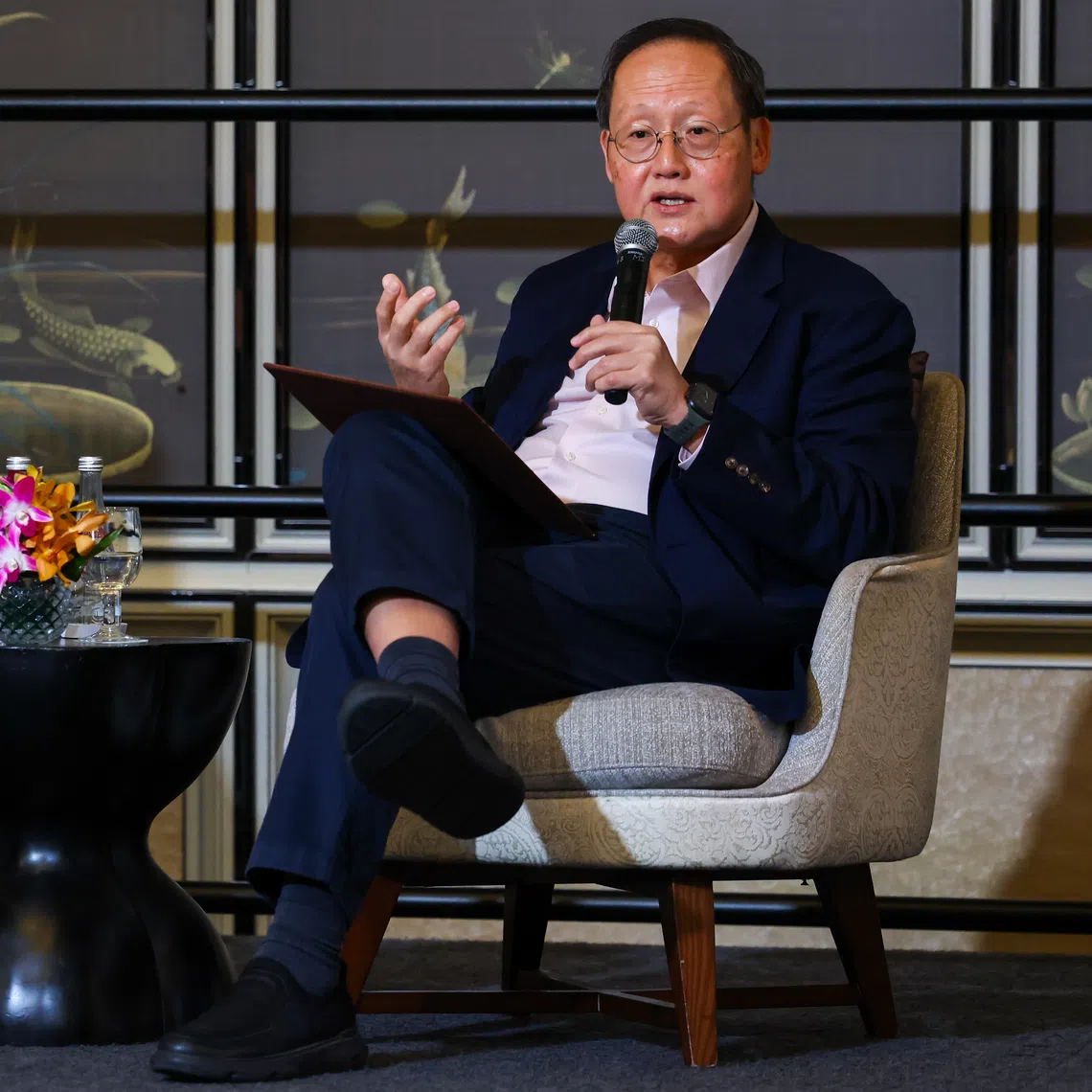 Minister for Trade and Industry (Energy and Industry) Tan See Leng and DBS Singapore country head Lim Him Chuan at a dialogue session on Sept 16.
