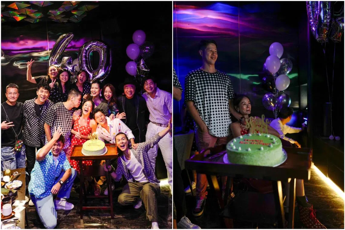 Guests at the party included fellow actors Desmond Tan, Elvin Ng, Romeo Tan, Chen Hanwei and Jade Seah.