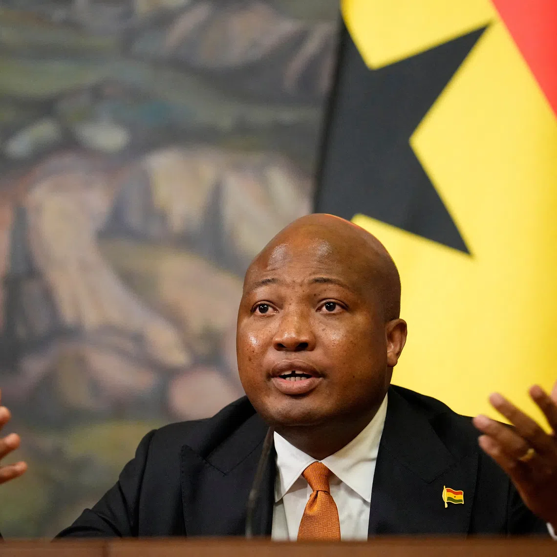 FILE PHOTO: Ghana’s Foreign Minister Samuel Okudzeto Ablakwa speaks during a joint news conference with Russian Foreign Minister Sergey Lavrov following their meeting at Zinaida Morozova's Mansion in Moscow, Russia, August 17, 2026.     Alexander Zemlianichenko/Pool via REUTERS/File Photo