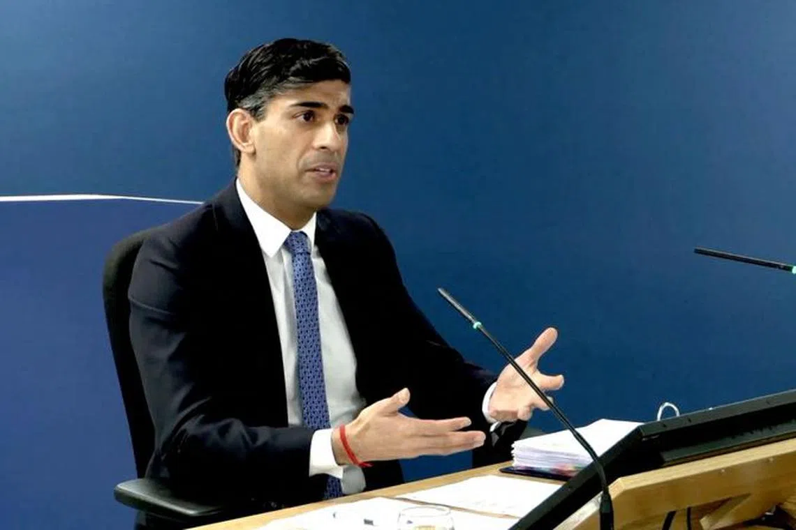 British Prime Minister Rishi Sunak gives evidence at the COVID-19 Inquiry, in London, Britain, December 11, 2023 in this screen grab obtained from a handout video. UK Covid-19 Inquiry/Handout via REUTERS/File Photo