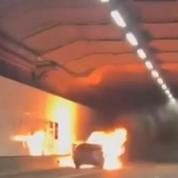 The Singapore Civil Defence Force was alerted to the fire along MCE towards AYE at about 6.40pm on Sept 18.