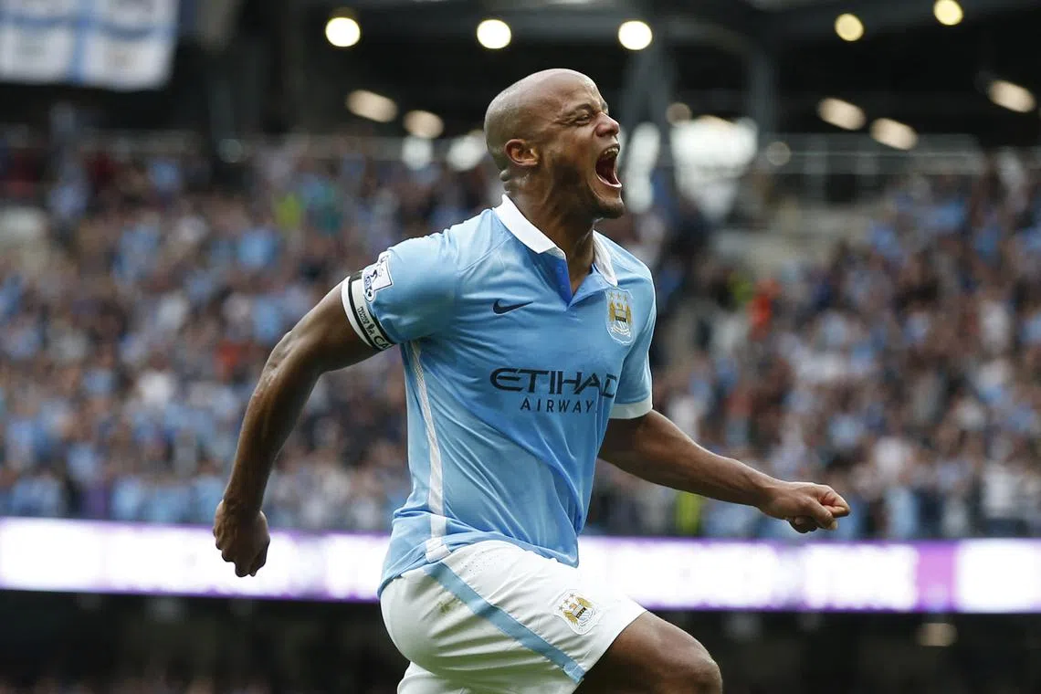 FILE PHOTO: Football - Manchester City v Chelsea - Barclays Premier League - Etihad Stadium - 16/8/15  Vincent Kompany celebrates after scoring the second goal for Manchester City  Reuters / Andrew Yates  Livepic/File photo
