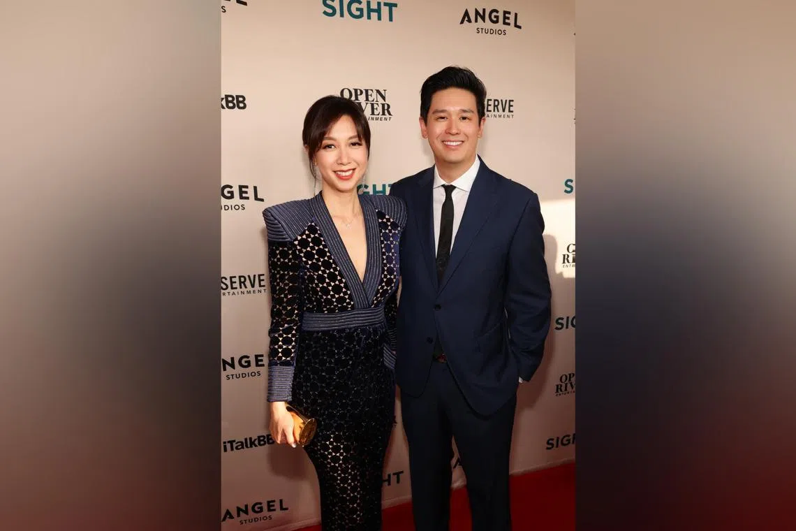 Film producing couple Rachel Tan and Dan Mark at the premiere of biographical film Sight in Los Angeles in May.