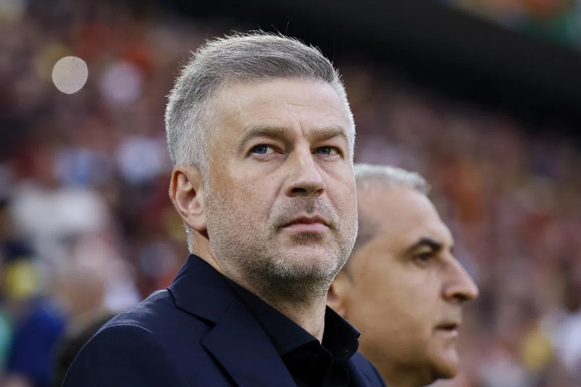 Soccer Football - Euro 2024 - Group E - Belgium v Romania - Cologne Stadium, Cologne, Germany - June 22, 2024 Romania coach Edward Iordanescu before the match REUTERS/Wolfgang Rattay