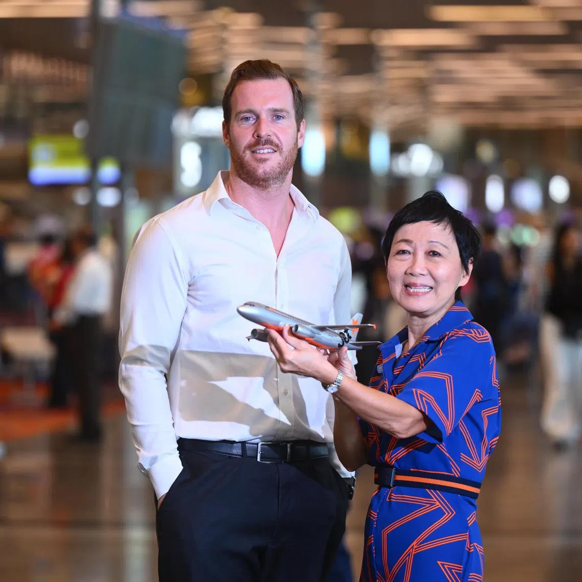 ST20250619_202598400932 Azmi Athni vccrew19//

(From left) Captain Yohan Janeau, 38, a Jetstar pilot, and Ms Vicky Wee, 65, a Jetstar customer service manager, who have been retrenched and are trying to find new jobs, on June 19, 2025. 

ST PHOTO: AZMI ATHNI