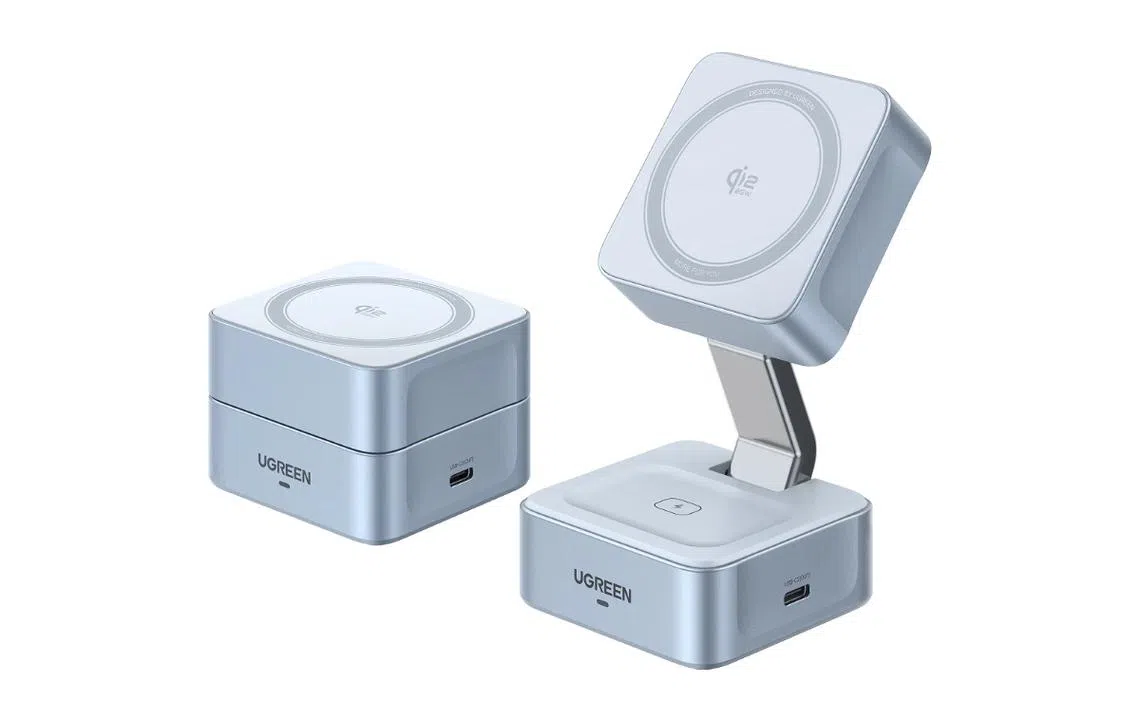 Best wireless chargers in Singapore: UGREEN MPP 25W 2-in-1 Qi2 Magnetic Wireless Charger 