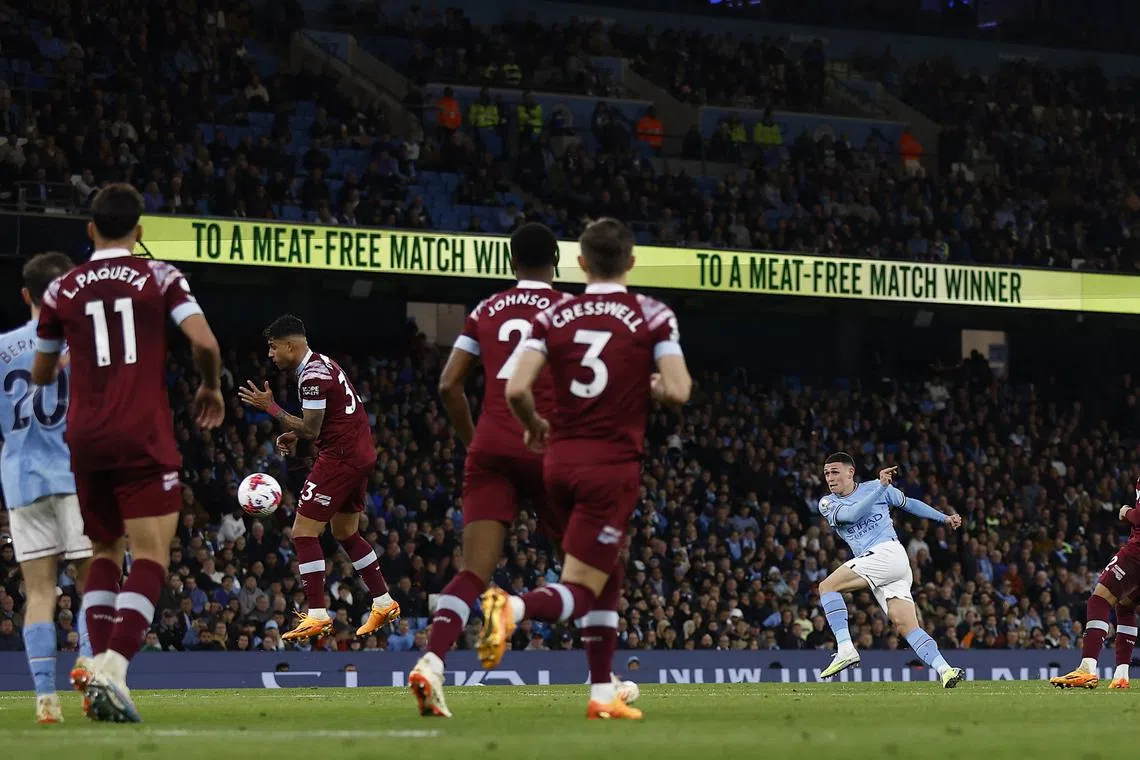 The 3-0 victory put Manchester City back on top of the Premier League table.