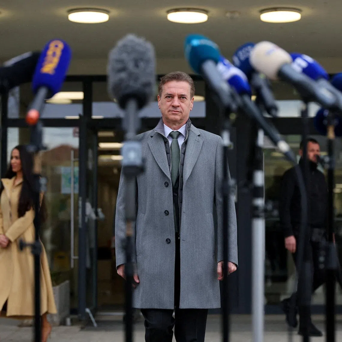 Slovenia's Prime Minister Robert Golob looks on after voting at a polling station during parliamentary election in Ljubljana, Slovenia, March 22, 2026. REUTERS/Antonio Bronic