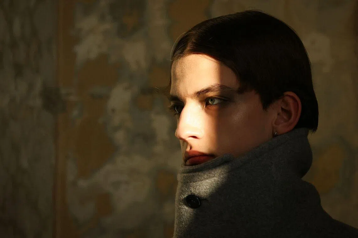 A model posing for pictures in the backstage prior to present a creation for ALAINPAUL for the Women's Ready to Wear Fall/Winter 2026-2027 collection fashion show as part of the Paris Women Fashion Week, in Paris, on March 3, 2026. 