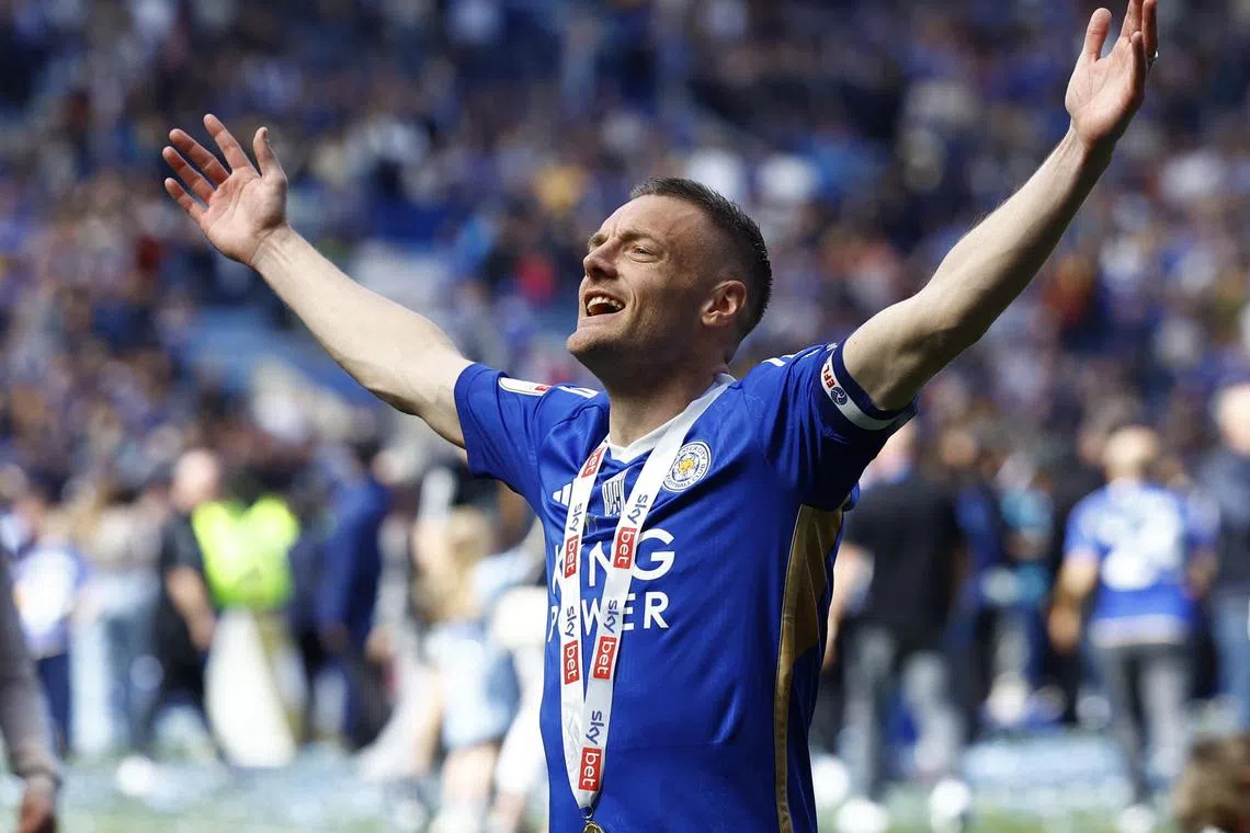 Vardy netted 18 goals in the second-tier Championship, as Leicester won the league and gained automatic promotion to the Premier League.
