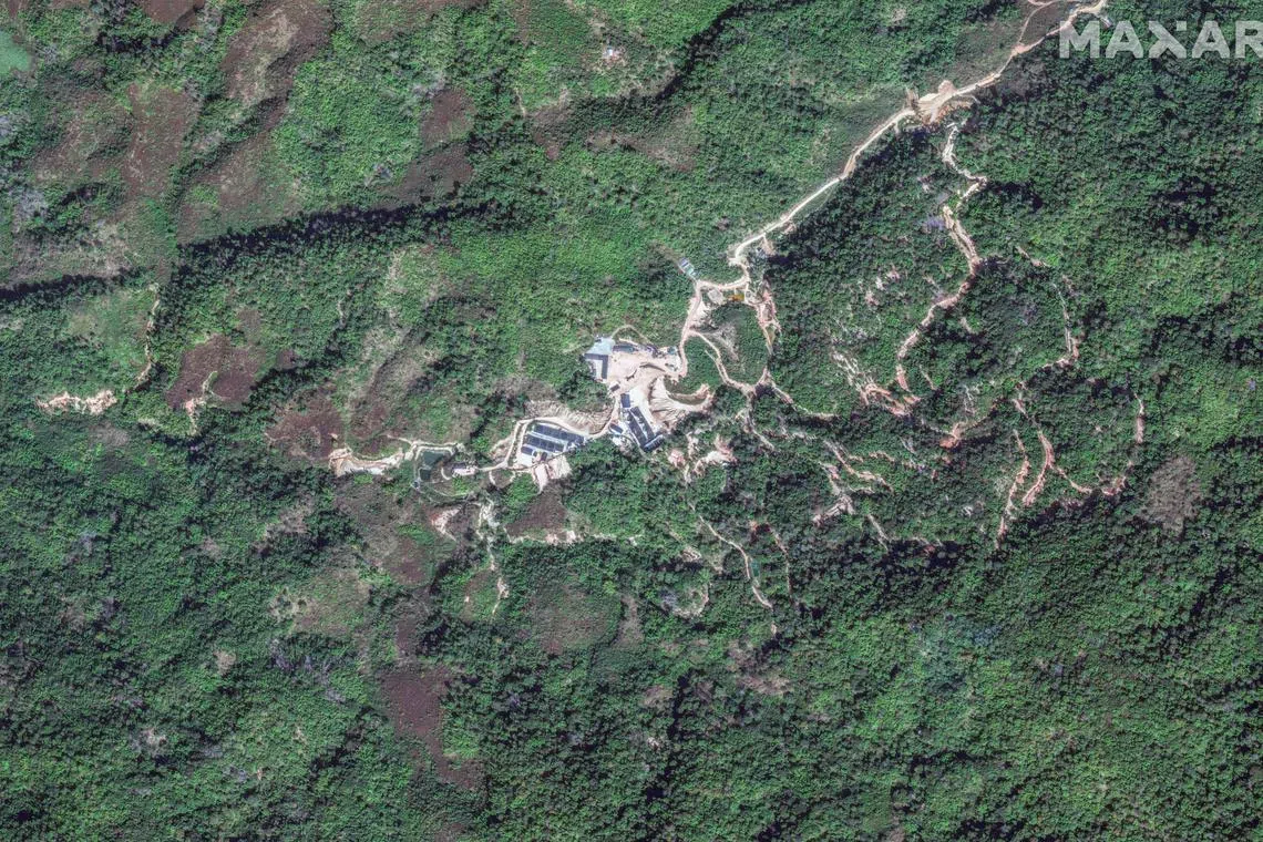 A satellite image shows an overview of East River rare earth mine, in Myanmar, February 7, 2025. Maxar Technologies/Handout via REUTERS