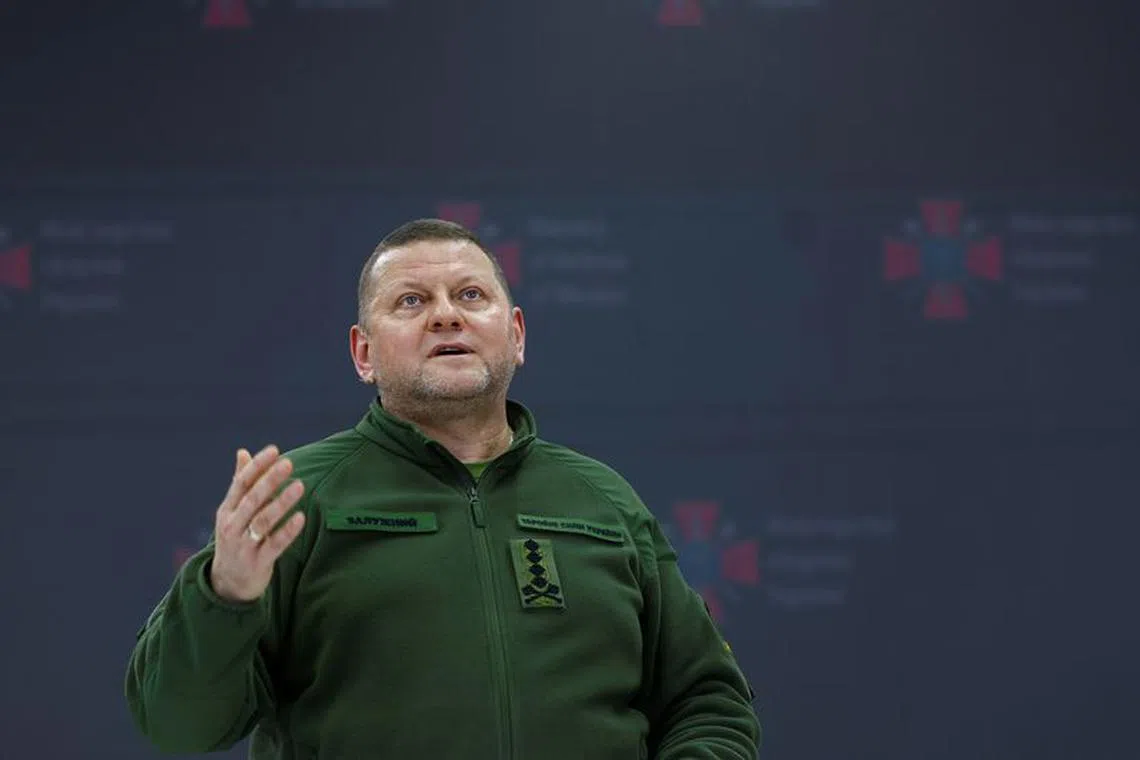 Commander in Chief of the Ukrainian Armed Forces Valerii Zaluzhnyi holds a press conference, amid Russia’s attack on Ukraine, in Kyiv, Ukraine December 26, 2023. REUTERS/Valentyn Ogirenko/File Photo
