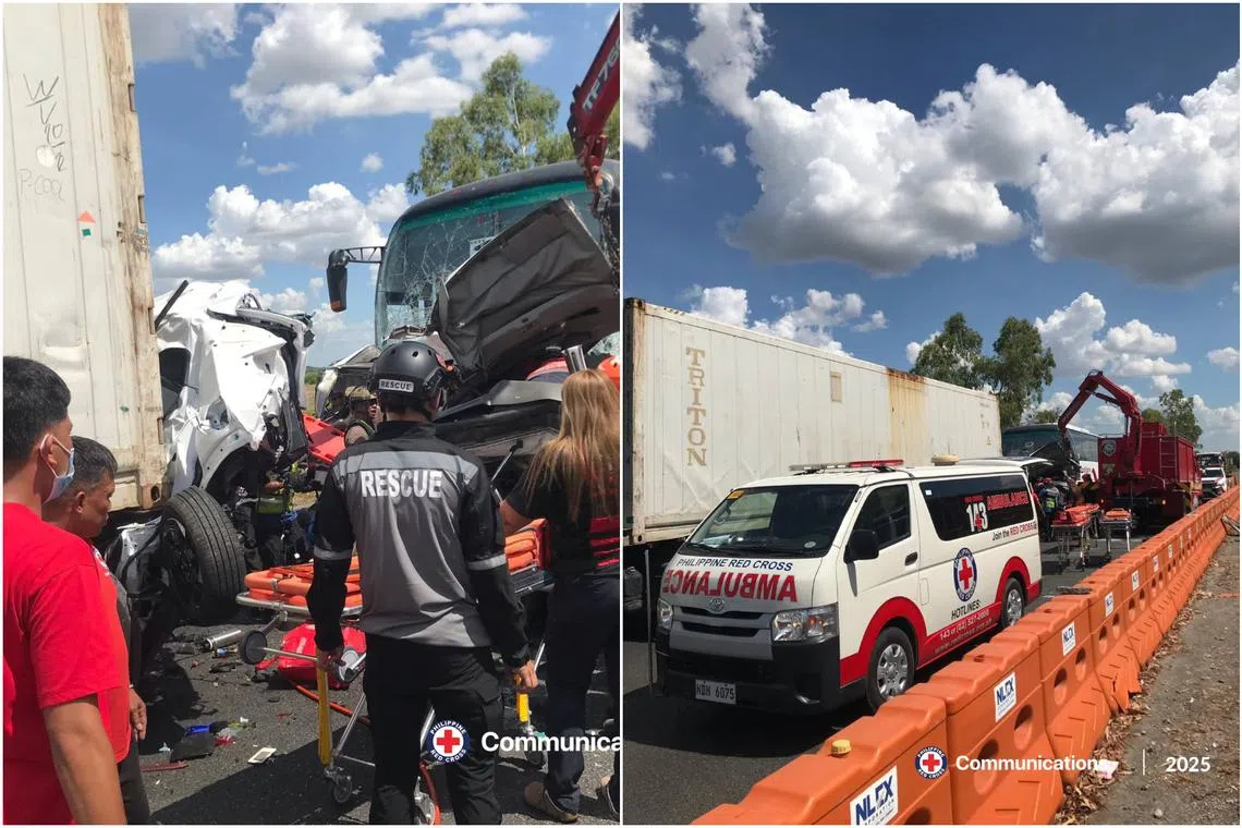 Police told AFP the driver of the bus had admitted falling asleep at the wheel before the crash near Luzon island’s Tarlac City.  