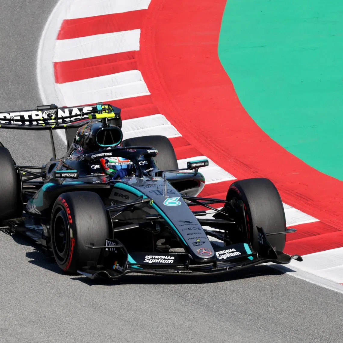 Formula One F1 - Barcelona-Catalunya Grand Prix - Circuit de Barcelona-Catalunya, Barcelona, Spain - June 12, 2026 Mercedes' Andrea Kimi Antonelli during practice REUTERS/Nacho Doce