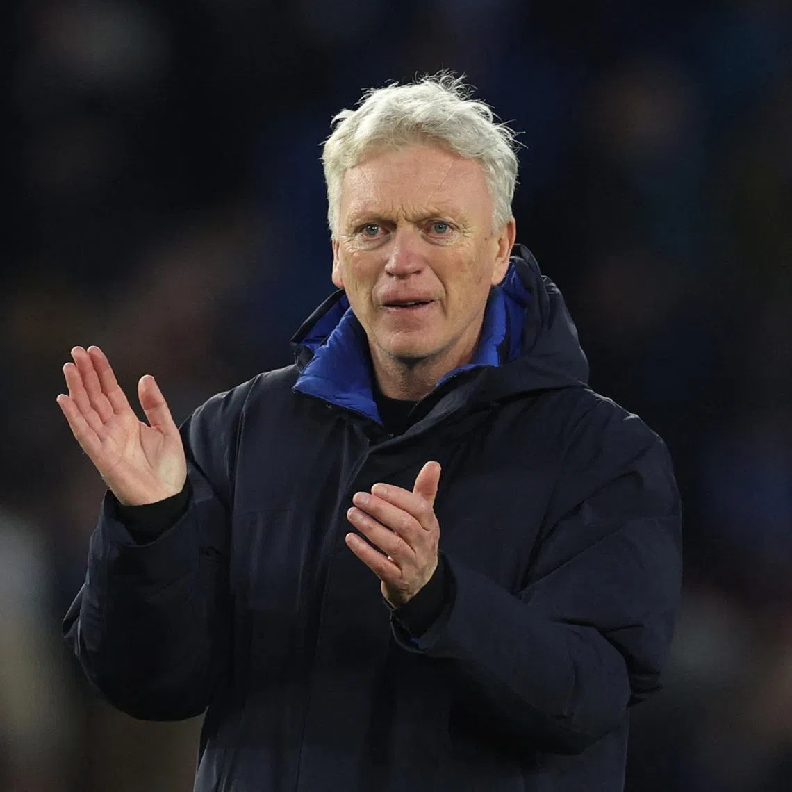 Soccer Football - Premier League - Brighton & Hove Albion v Everton - The American Express Community Stadium, Brighton, Britain - January 31, 2026 Everton manager David Moyes applauds fans after the match Action Images via Reuters/John Sibley