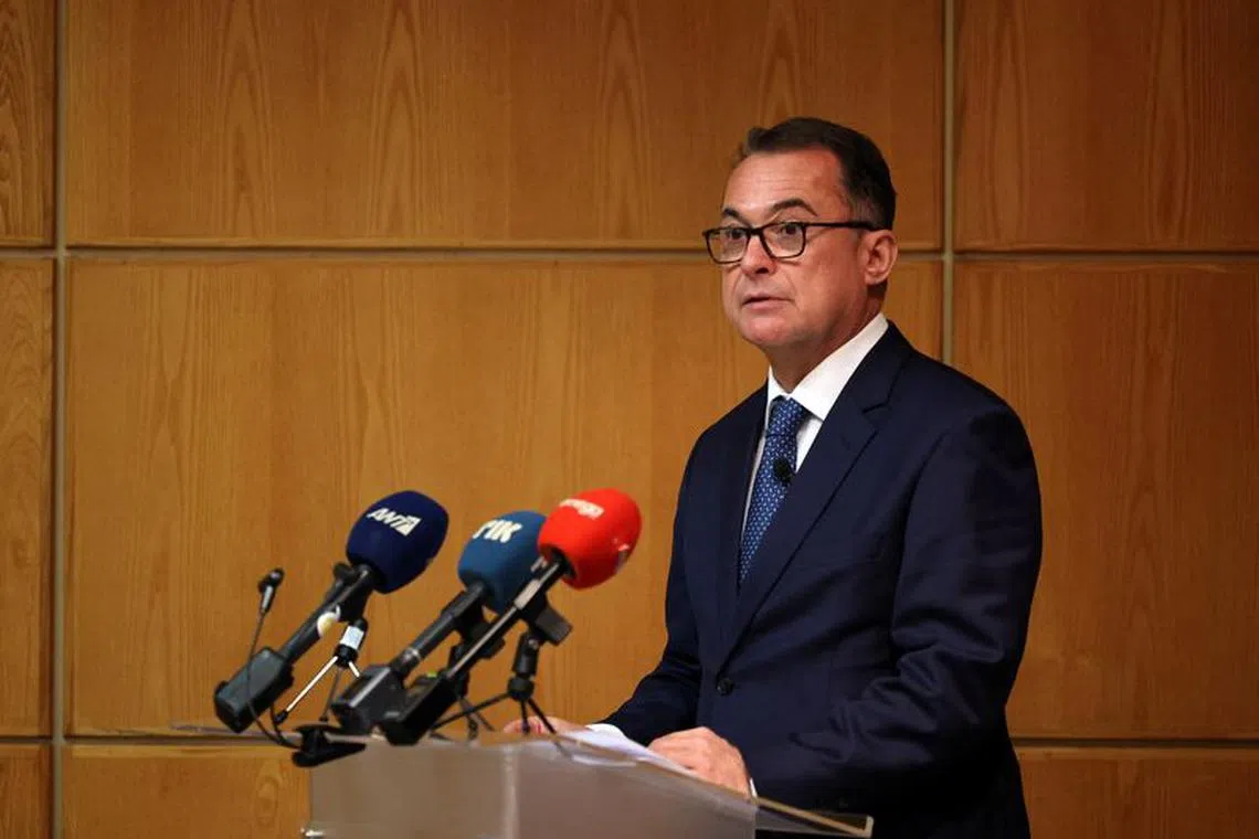 Joachim Nagel, President of the Deutsche Bundesbank speaks at an event in Central Bank of Cyprus in Nicosia, Cyprus November 28, 2023. REUTERS/Yiannis Kourtoglou/ File photo