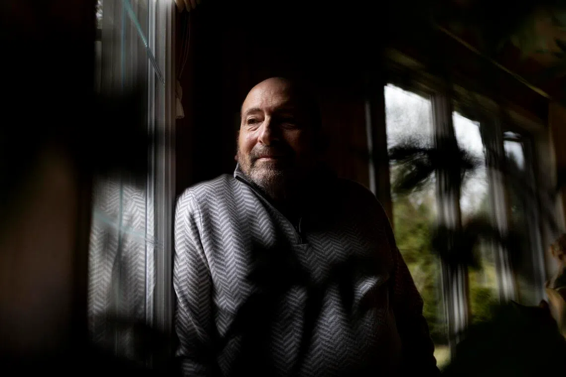 Jim Pantelas in the living room of his home in Howell, Michigan, Jan 9, 2026. 