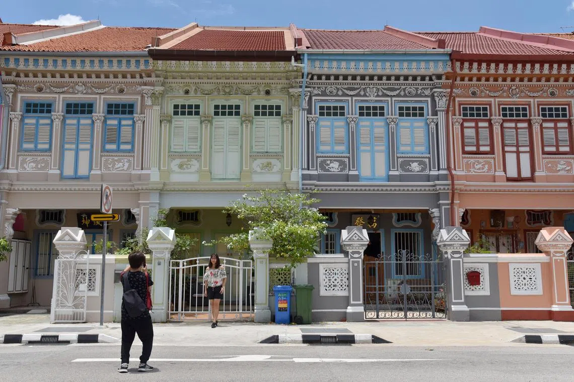 Shophouses in Koon Seng Road in Joo Chiat. Katong-Joo Chiat has been identified as NHB's first heritage activation node.