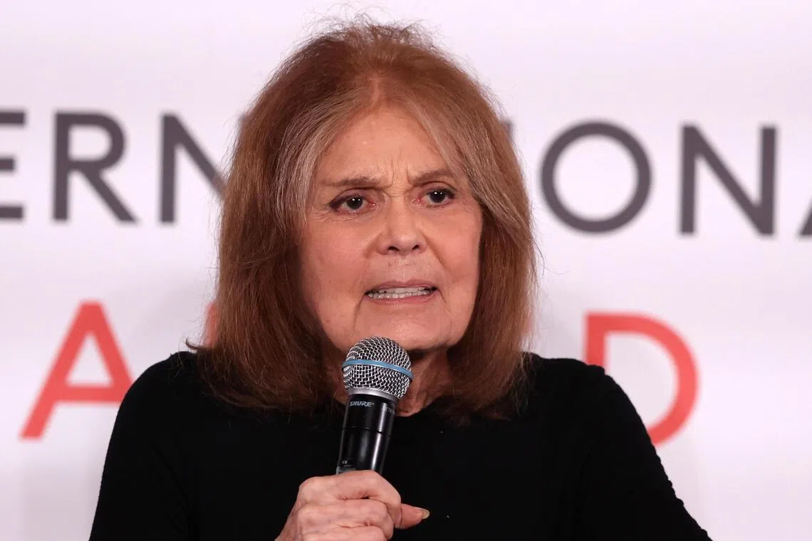 Journalist and activist Gloria Steinem attends a session at the Forbes 30/50 Summit in Abu Dhabi, United Arab Emirates, on March 8, 2023.