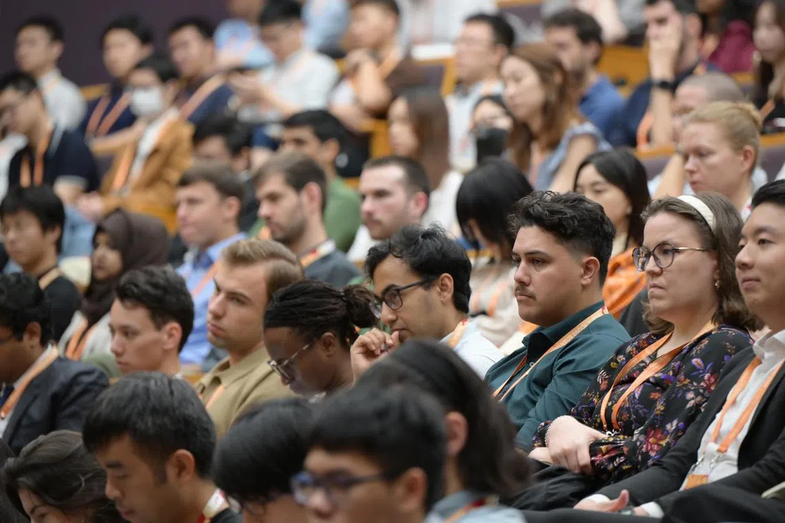 Some of the over 340 young scientists listening intently at the Global Young Scientists Summit (GYSS) 2025 on Jan 7, 2025.