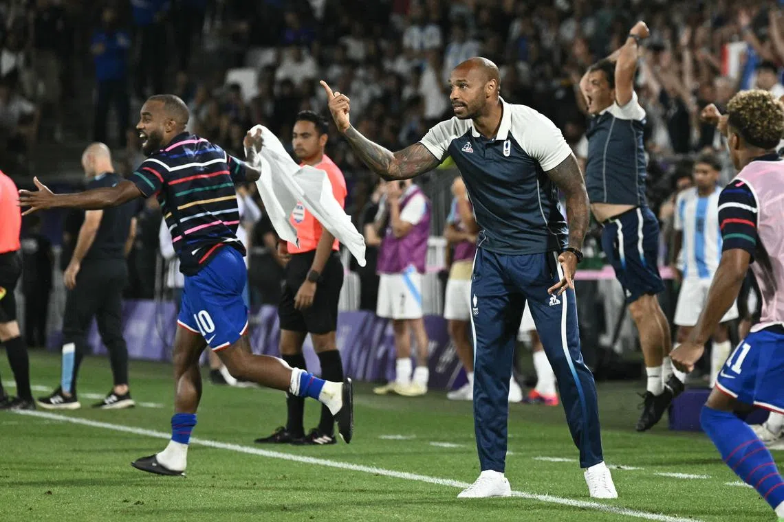 France coach Thierry Henry during the quarter-final clash with Argentina in which they won 1-0.