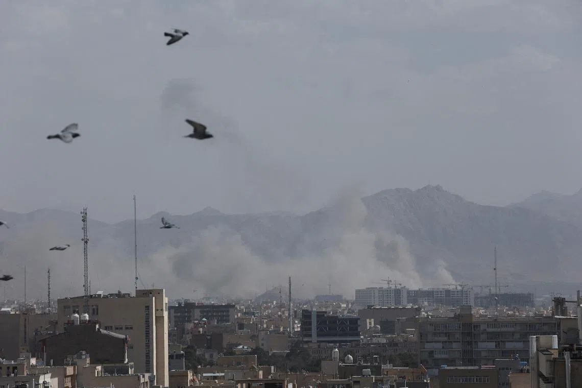 Smoke rises following an explosion, after Israel and the U.S. launched strikes on Iran, in Tehran, Iran, February 28, 2026. Majid Asgaripour/WANA (West Asia News Agency) via REUTERS